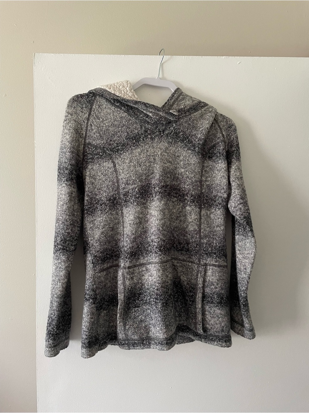 lola Gray Ombre Knit Hoodie